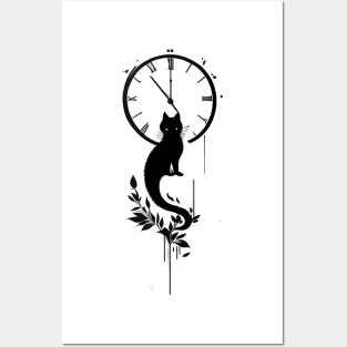 Cat timekeeper Posters and Art